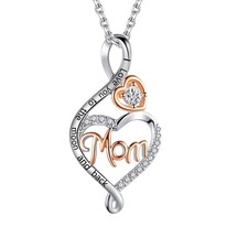 BFF UNICORN Gifts for Mom, Silver Heart Infinity Necklaces Women