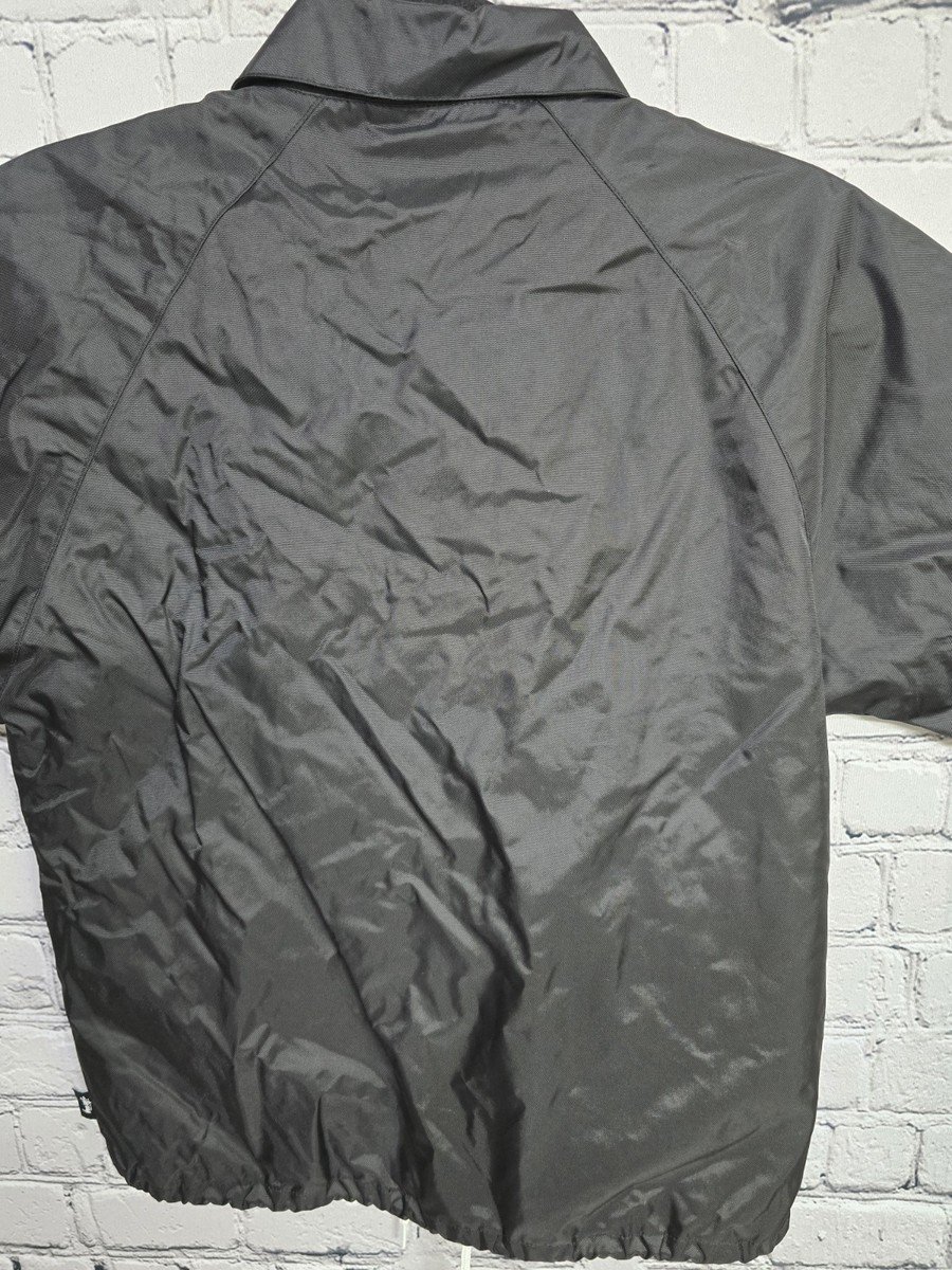 Stussy Mens Coach Jacket Small Black S/S Rain Coat Logo