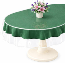 Zuvianel Clear Oval Table Cover Protector 60 x 90" x 60" Oval , Transparent,