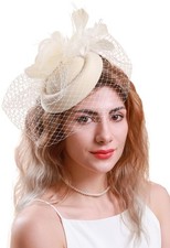 Women's Fascinator Pillbox Hat with Veil for Cocktail Flower Tea Party Wear