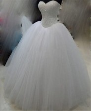 White Puffy Ball Gown Sweetheart Quinceanera Party Gown Special Occasion Dresses