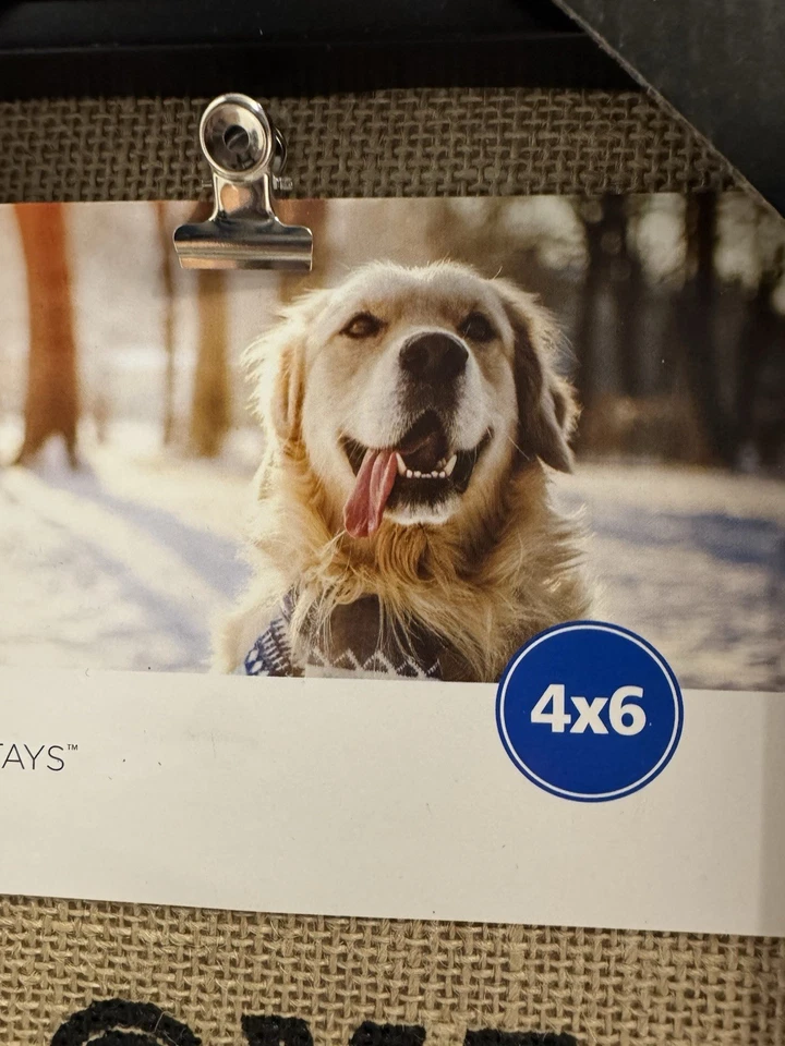 Marco de fotos Mainstays Love is a Four Legged Word Arpillera 4" x 6" - Nuevo Foto 4 de 4