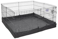 MidWest Homes for Pets Square Exercise Pen Fabric 22.05x9.85x9.85 Inch, Black