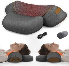 3-In-1 Neck Massager Pillow With Vibration Heating Traction Therapy Pain Relief