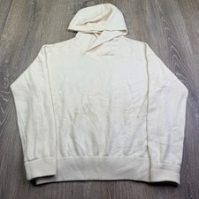 Vince Womens Ivory Knit Cashmere Crossover Hooded Pullover Sweater Small