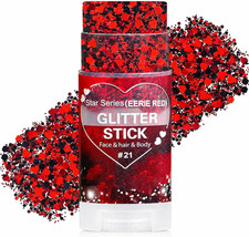 Red and Black Hair Glitter Stick, Face Body Glitter Makeup, Red Black School Spi
