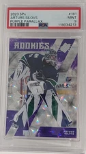2023 SPx Rookies Purple Parallax Arturs Silovs #181 RC /149- PSA 9 MINT - POP 1!
