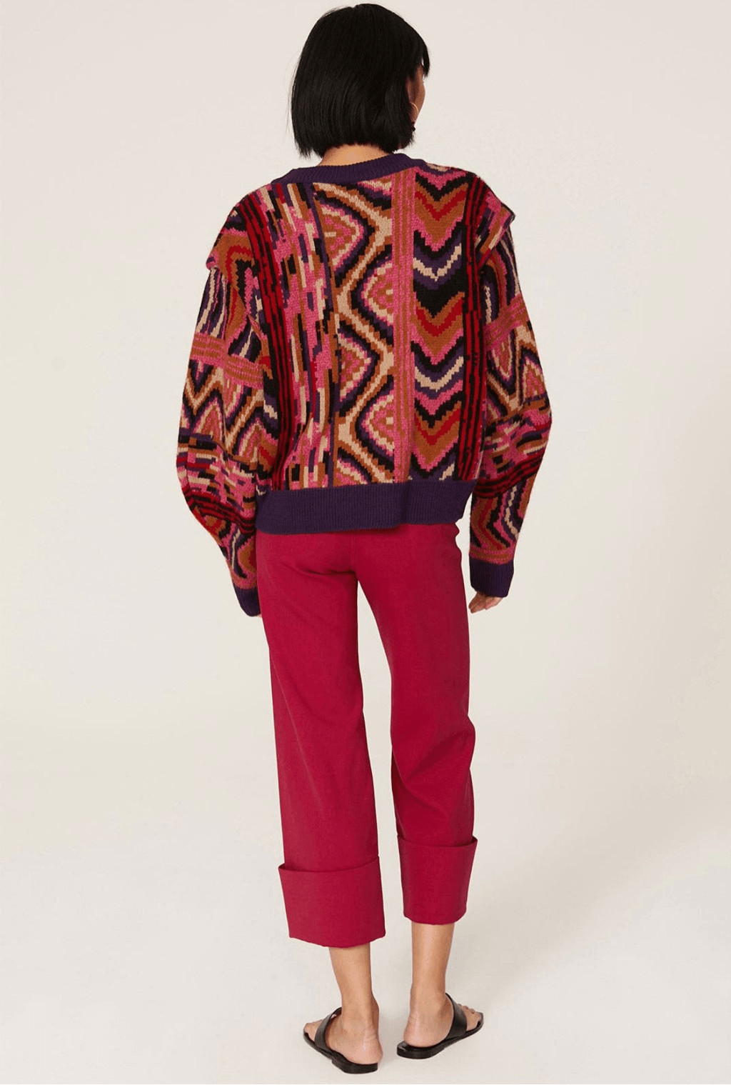 FARM Rio Striped Patchwork Sweater - image 12