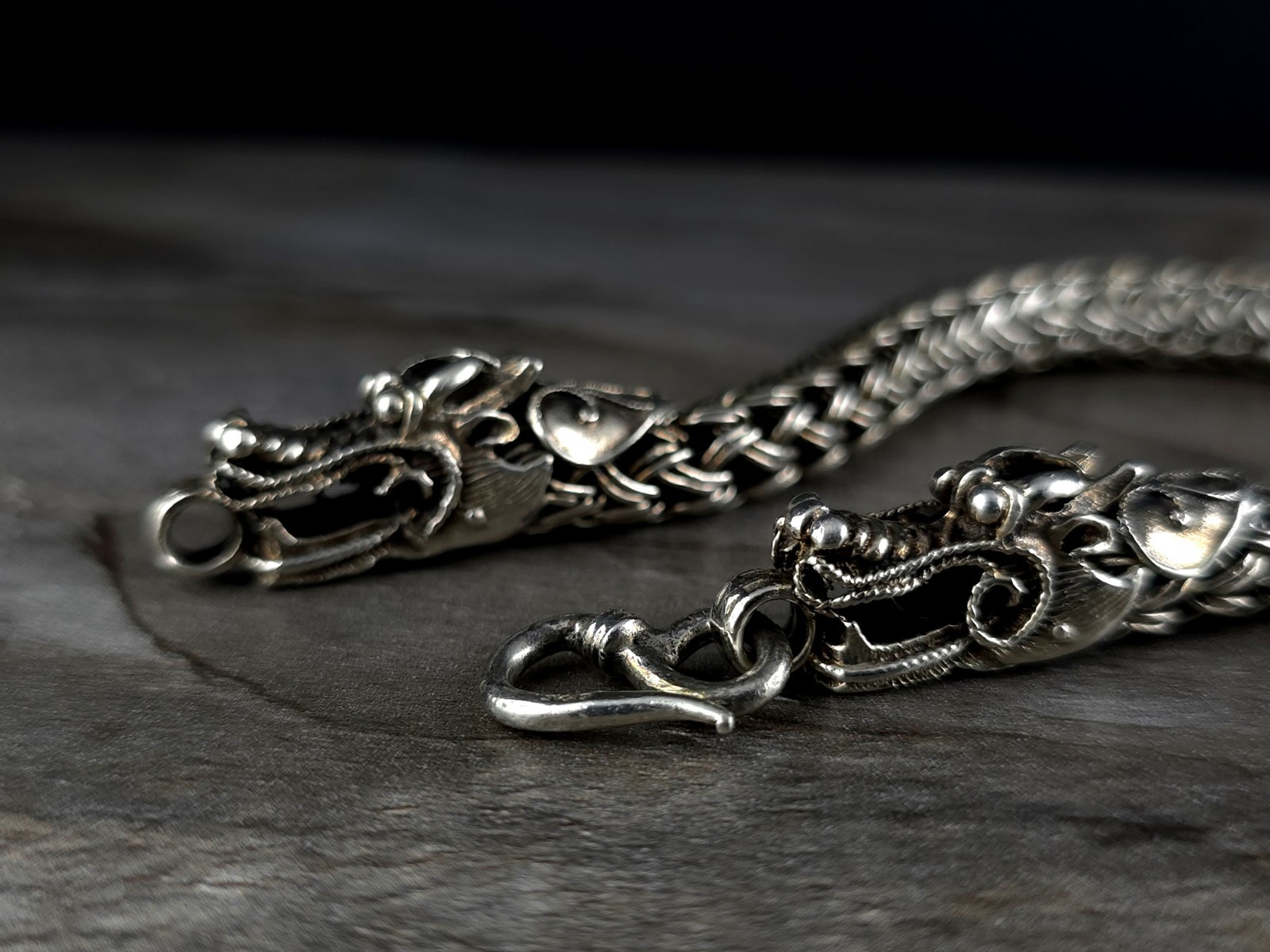 Silver Sterling Dragon Head 3D Solid Bracelet - S… - image 8