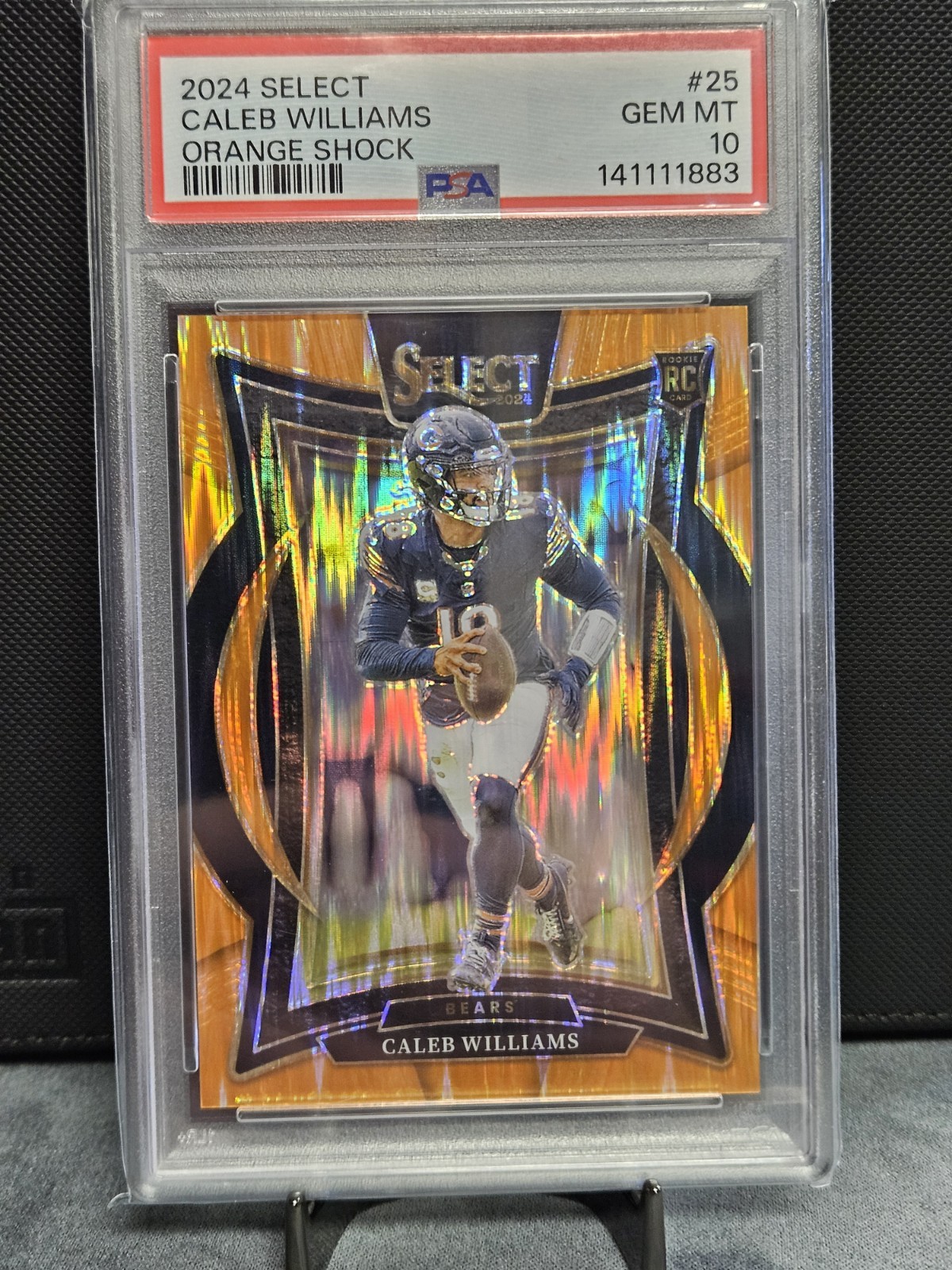 2024 Panini Select Caleb Williams /499 PSA 10 Concourse #25 Orange Shock RC