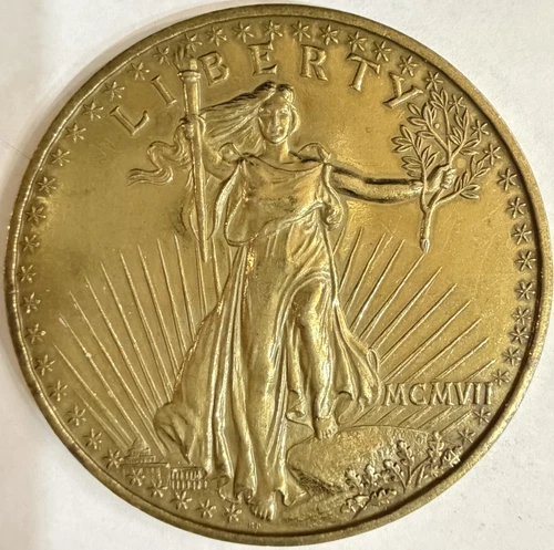 1908 $20 St. Gaudens Gold Eagle US Large 3" Novelty Paperweight Souvenir Coin
