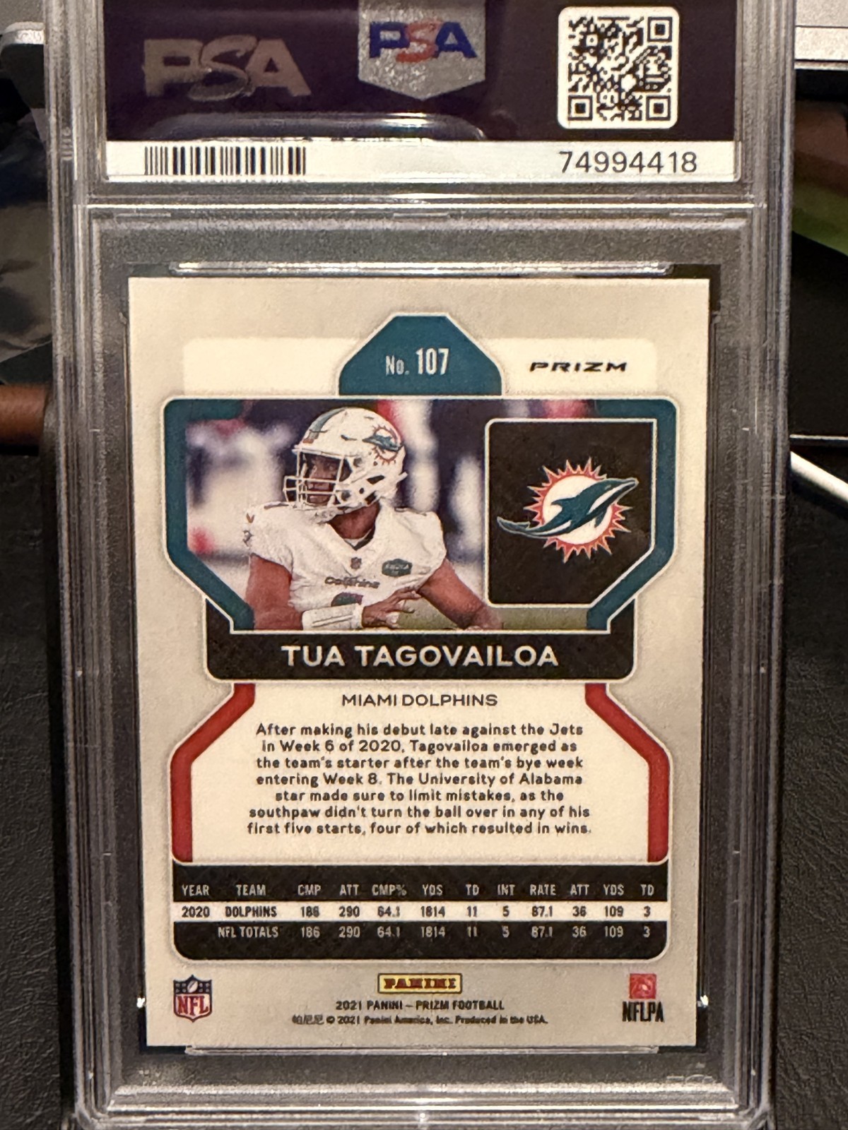 2021 Panini Prizim Snakeskin Prizim #107 PSA 10 view 2