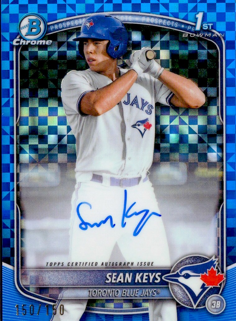 2025 Bowman #CPA-SK Sean Keys Chrome Prospects Autographs Blue X-Fractor 150/150