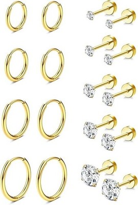 14K Gold Earrings for Women Hypoallergenic Small Huggie Hoop Earrings for