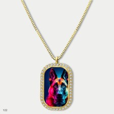 Stunning Cute German Shepherd Dog Breed Fashion Pendant Necklace Chain Printed D