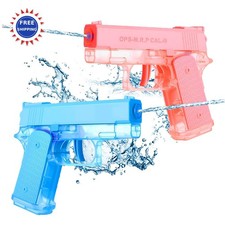 Water Guns 2 Pack Super Squirt Pistol Toys for Kids  Adults Cool Small Manual