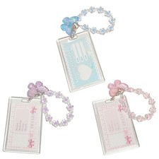 Crystal Butterfly Credit Card Holders Acrylic ID Card Holder Card Keychain