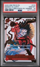 2025 ONE PIECE 3RD ANV TOURNAMENT 3 BROTHERS PACK WINNER MONKEY D. LUFFY PSA 10