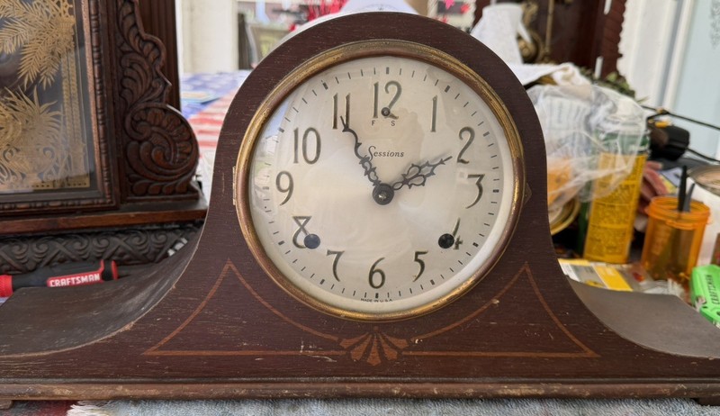 Sessions Antique Mantel Clock 2 Chime w/ Key Works