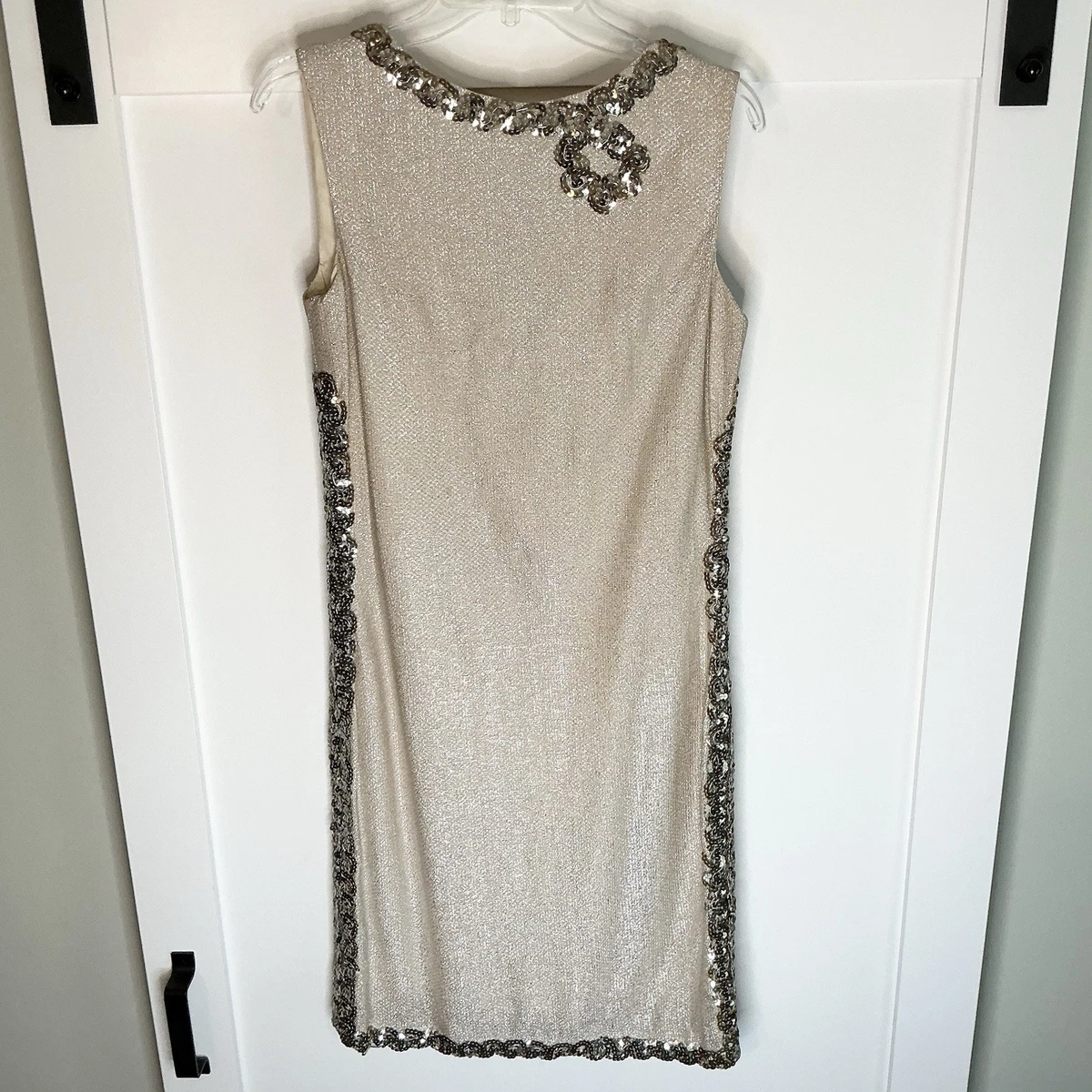 vintage sequin dress ebay Vintage Black And Gold 100% Silk Beaded Sequin Dress Plus Size