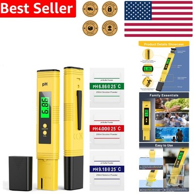 Accurate pH Meter for Water - 2025 Digital Tester, Calibration Powders Included