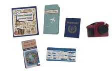 Our Generation Accessories Travel Lot Camera Passport Airline Ticket Journal 18"