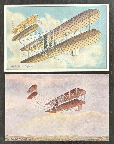 WRIGHT BROTHERS BIPLANE 1911 TUCK'S COLOR POSTCARDS