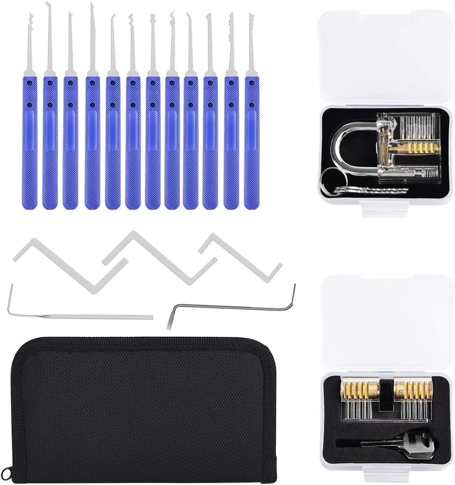 Dietrich 36 Pcs Profi Lockpicking Set 4 Transparente Schlösser Verschlusshülsen - Bild 4 von 4
