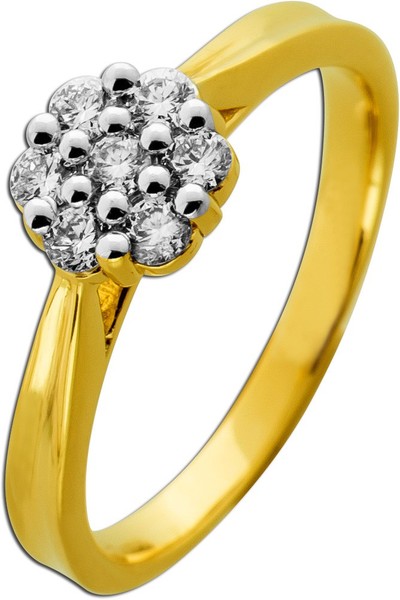 Brillant Ring Silber Vergoldet Labor Diamanten 0.50Ct-image