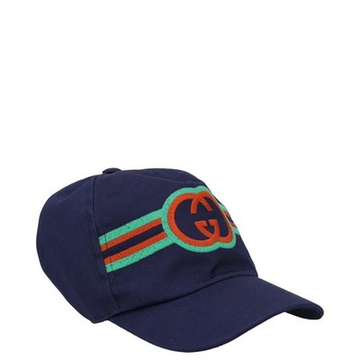 GUCCI KIDS Unisex Large Logo Baseball Mütze Blau Rot Grün Cap Größe S UVP 240