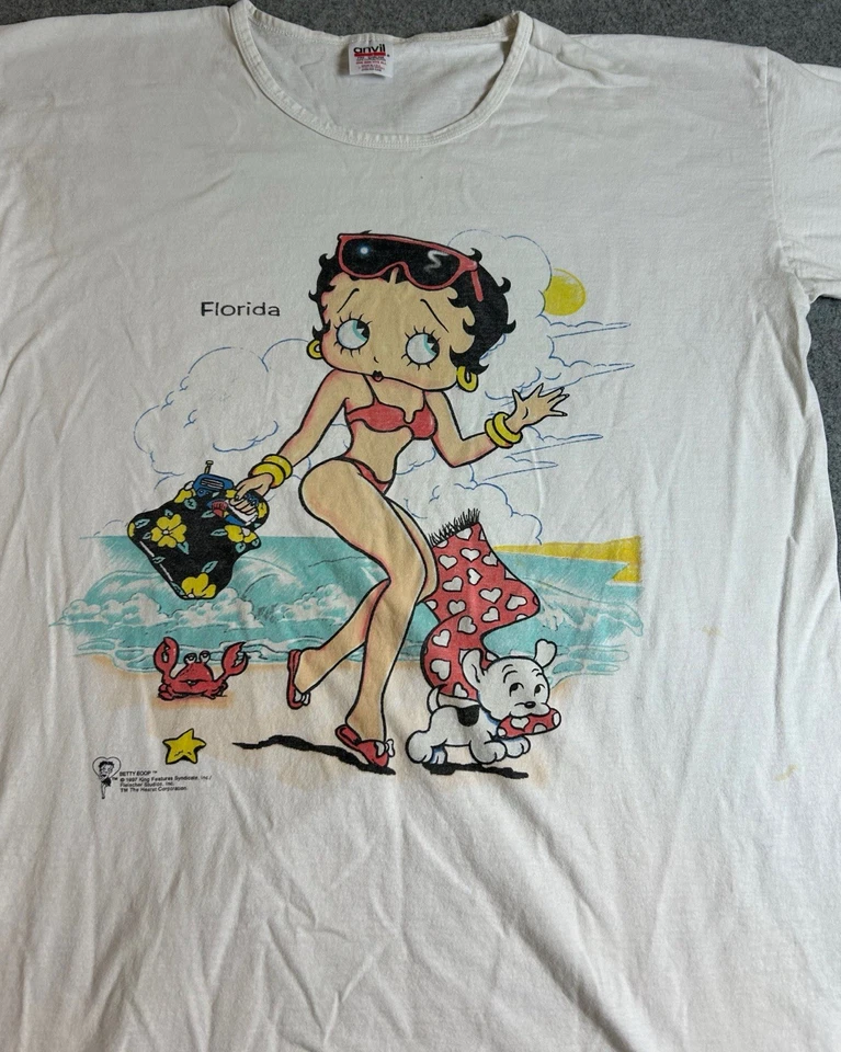 Vintage 97 King Features Syndicate Anvil T-Shirt Women's One Size Betty Boop Sea - Image 3 of 4
