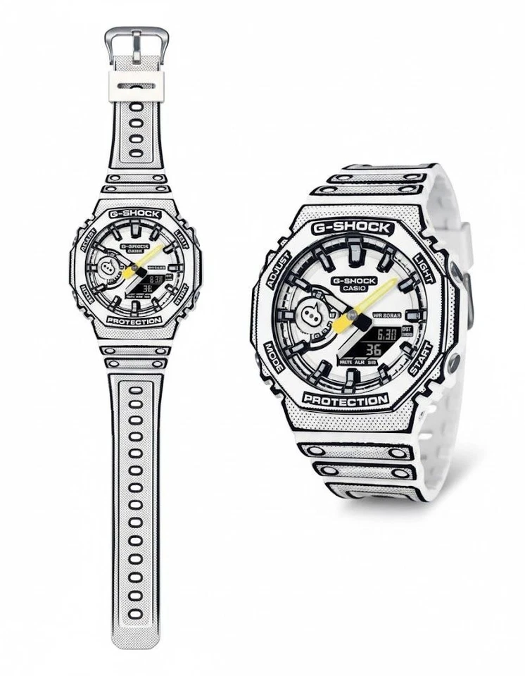 Reloj G-SHOCK DW-5600 Hombre Blanco Edición Limitada Best Seller Lo último Raro Diseño Artístico Foto 2 de 4