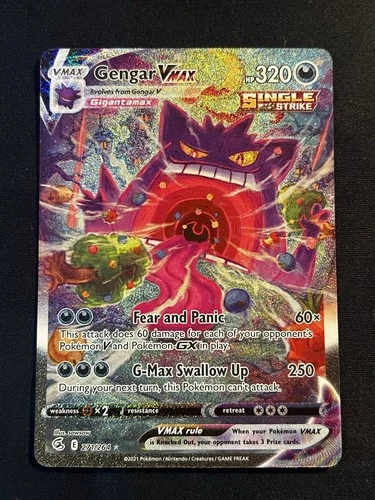 *READ Gengar VMAX Alt Art Fusion Strike 271/264 Secret Rare Pokemon NM Ink Blot