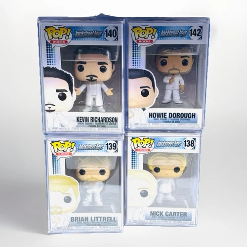 Funko Backstreet Boys POP W/plastic Case! Rocks Vinyl Figures #138,139,140 &142