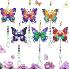 6 Pcs Butterfly Diamond Art Kits for Adults Beginner DIY Diamond Art Suncatchers