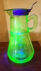 VINTAGE HAZEL ATLAS URANIUM Green DEPRESSION Glass SYRUP PITCHER Collectible