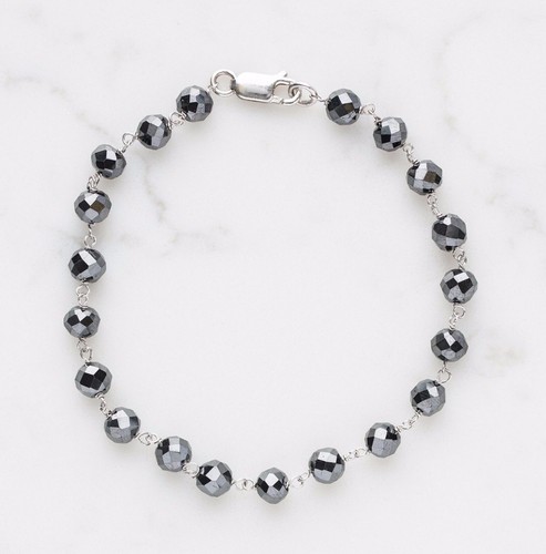 Collier Diamant Noir 7mm Certifié AAA - Argent 925, 81cm, Cadeau élégant Anniversaire