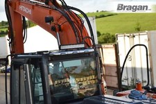 Rear Roof Bar + Red LEDs x3 + 17" LED Bar For Universal 12T 13T Excavator Digger