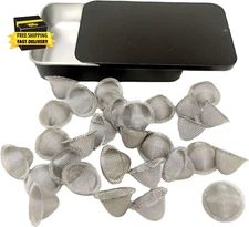 30 Pcs Pipe Screens 0.63Inch (5/8) Stainless Steel Conical Design Bowl Screen Fi