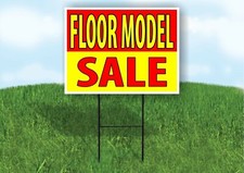 FLOOR MODEL SALE RED YELLOW Plastic Yard Sign ROAD SIGN with Stand
