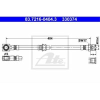 ATE Bremsschlauch Bremsleitung Vorne FüR Opel Omega B Caravan 83.7216-0404.3