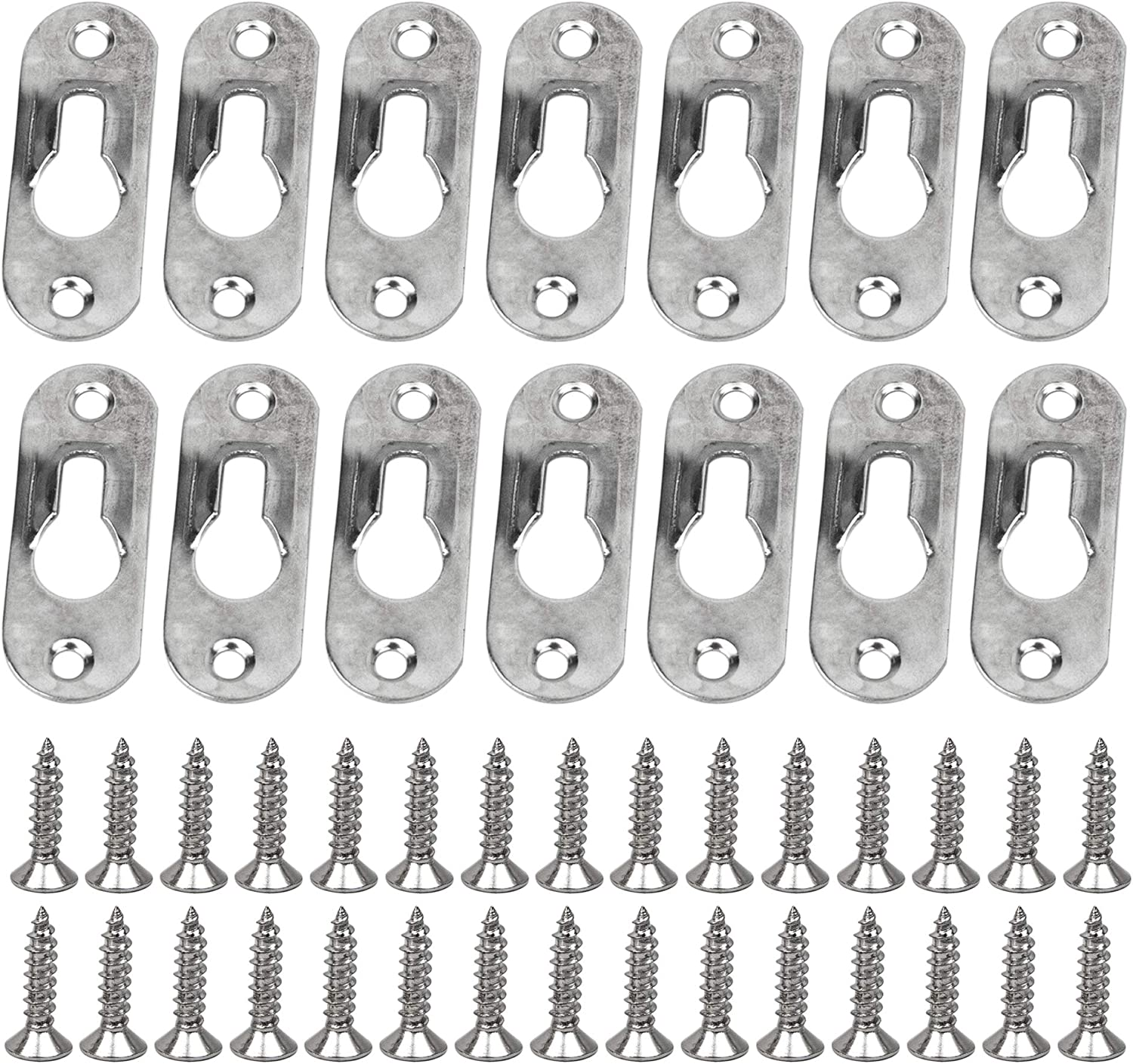 20 Pack Silver Metal Single Keyhole Hangers with Screws Metal Keyhole Hanger eBay