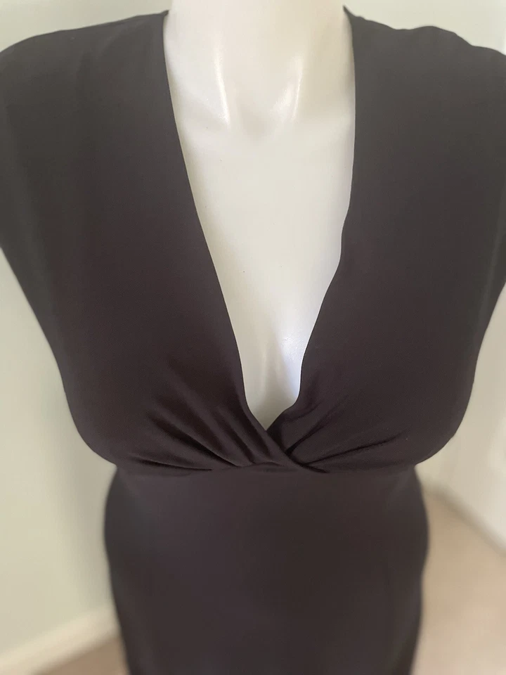 Lauren Ralph Lauren Women’s XL Black Faux Wrap Knee Length Dress Ladies - Image 3 of 4