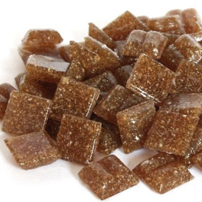 Medium Brown Vitreous Glass Mosaic Tiles - 100 Tiles - 3/8 inch 