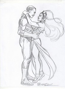 Black Panther Storm Tchalla Ororo Monroe ORIGINAL PENCIL SKETCH by Tim Shinn