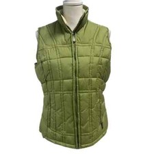 Woolrich Quilted Full Zip Puffer Vest Light Willow Women's Medium Lined Pockets