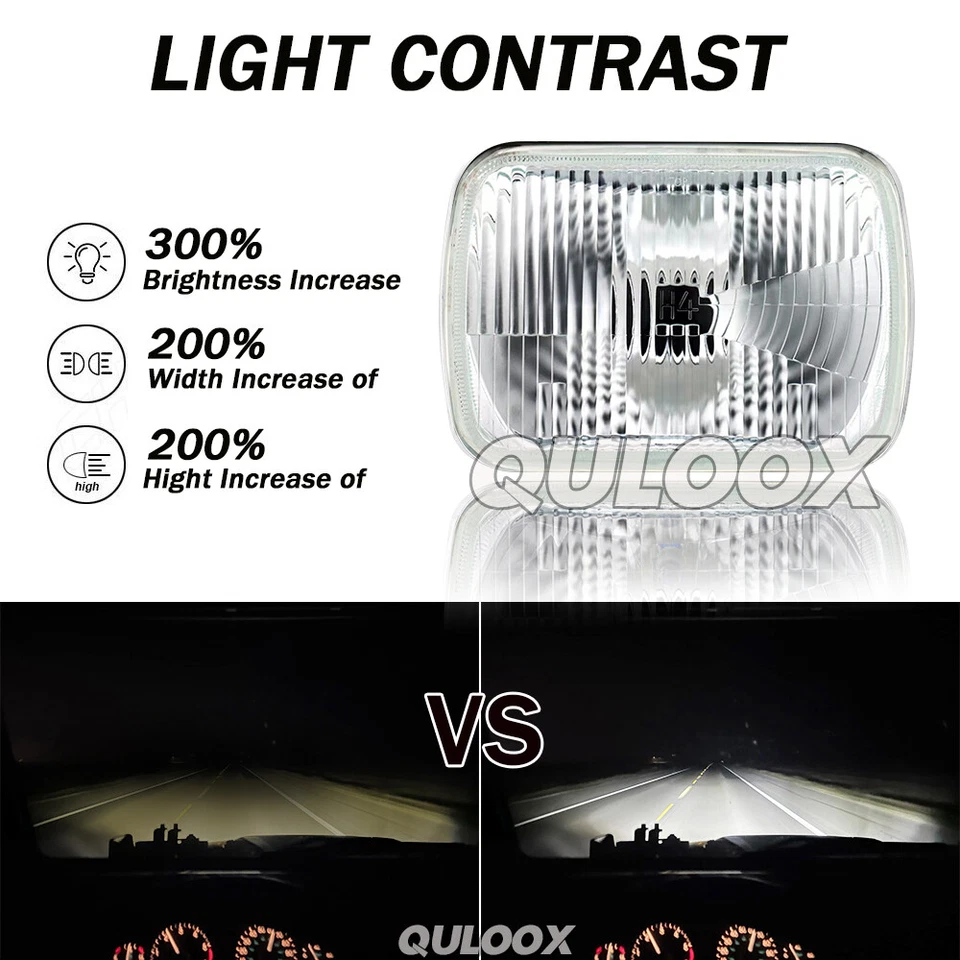 7X6" LED Headlight Hi/Lo Sealed DRL Turn Signal Lamp for Mercury Lynx 1981-1985 - Image 4 of 4