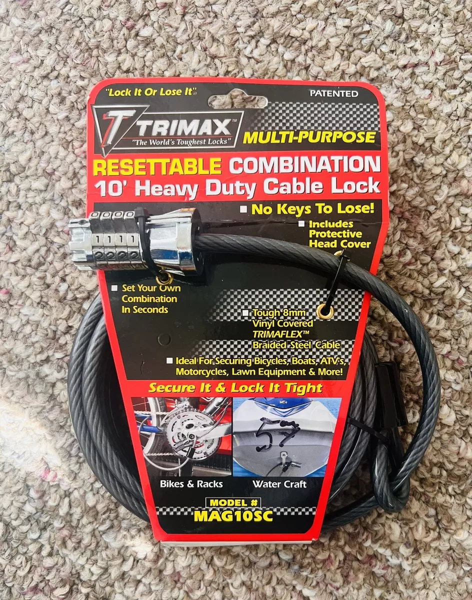 Trimax MAG10SC 10ft Combination Cable Lock NEW BIKE HEAVY duty eBay