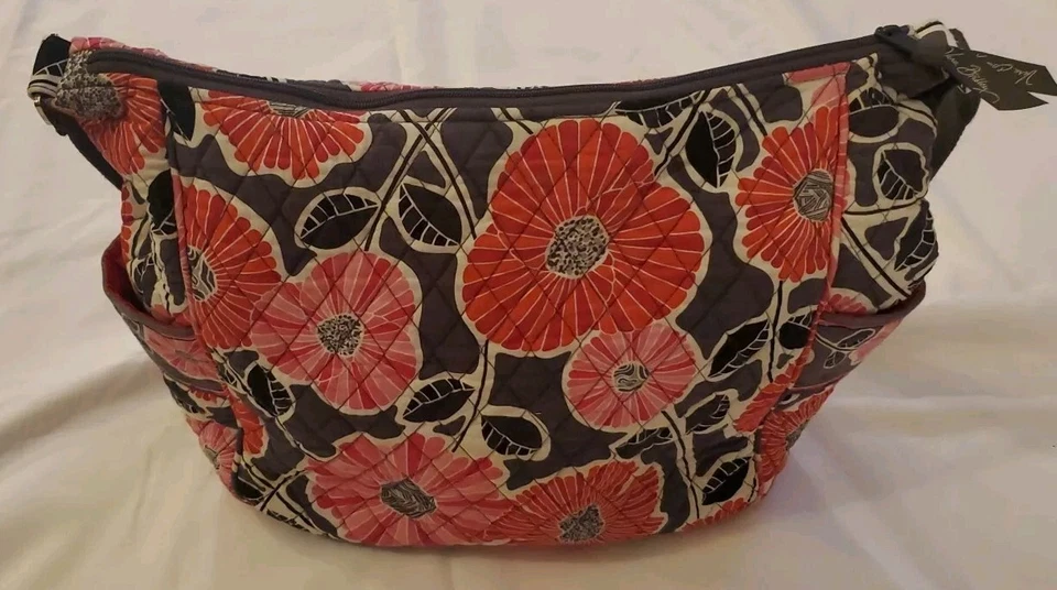 Bolsa de pañales Vera Bradley 16" rosa gris rojo negro con cambiador  Foto 3 de 4