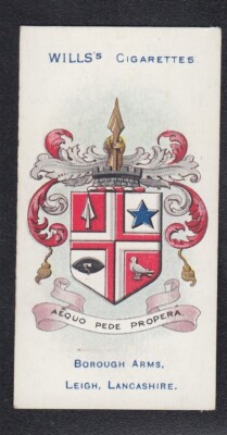 Vintage 1906 British Arms Card LEIGH LANCASHIRE